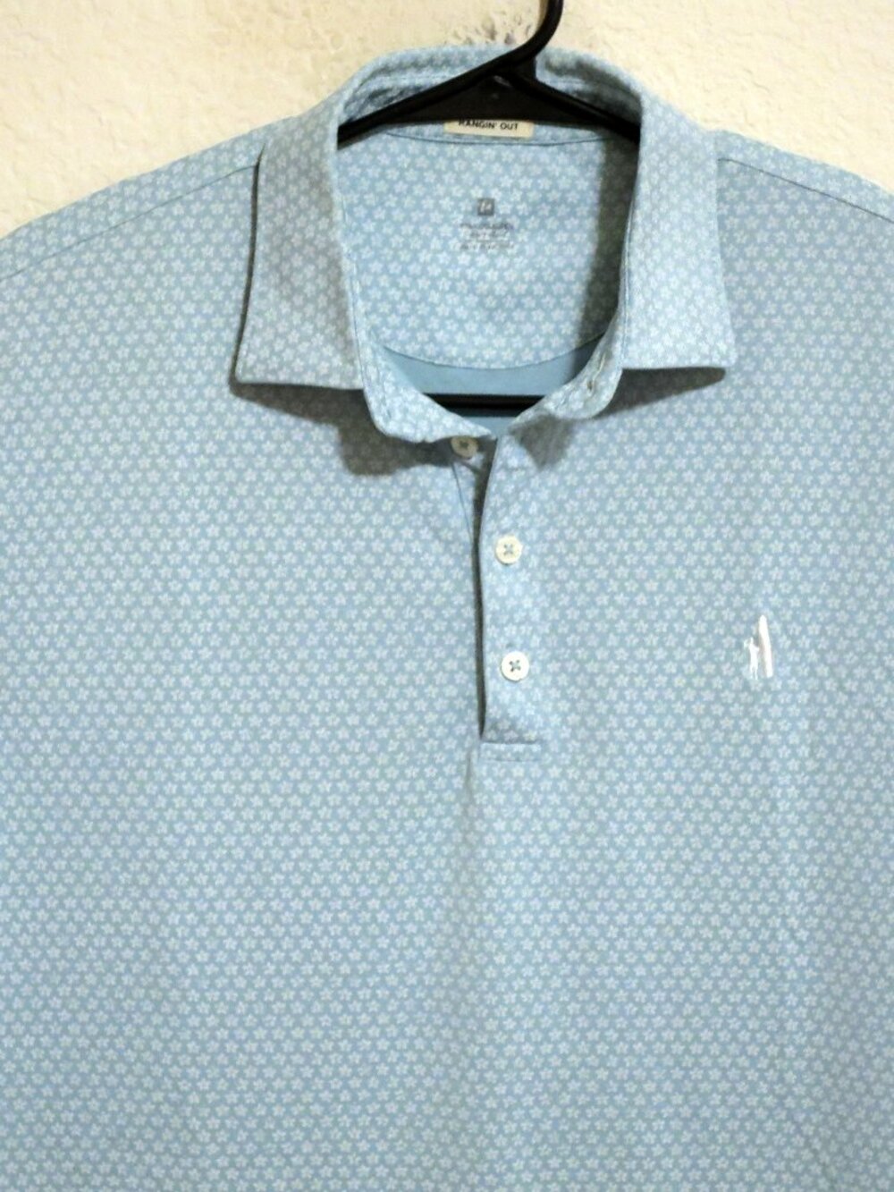 Johnnie-O Shirt Mens Medium Short Sleeve Golf Performance Polo Hangin' Out